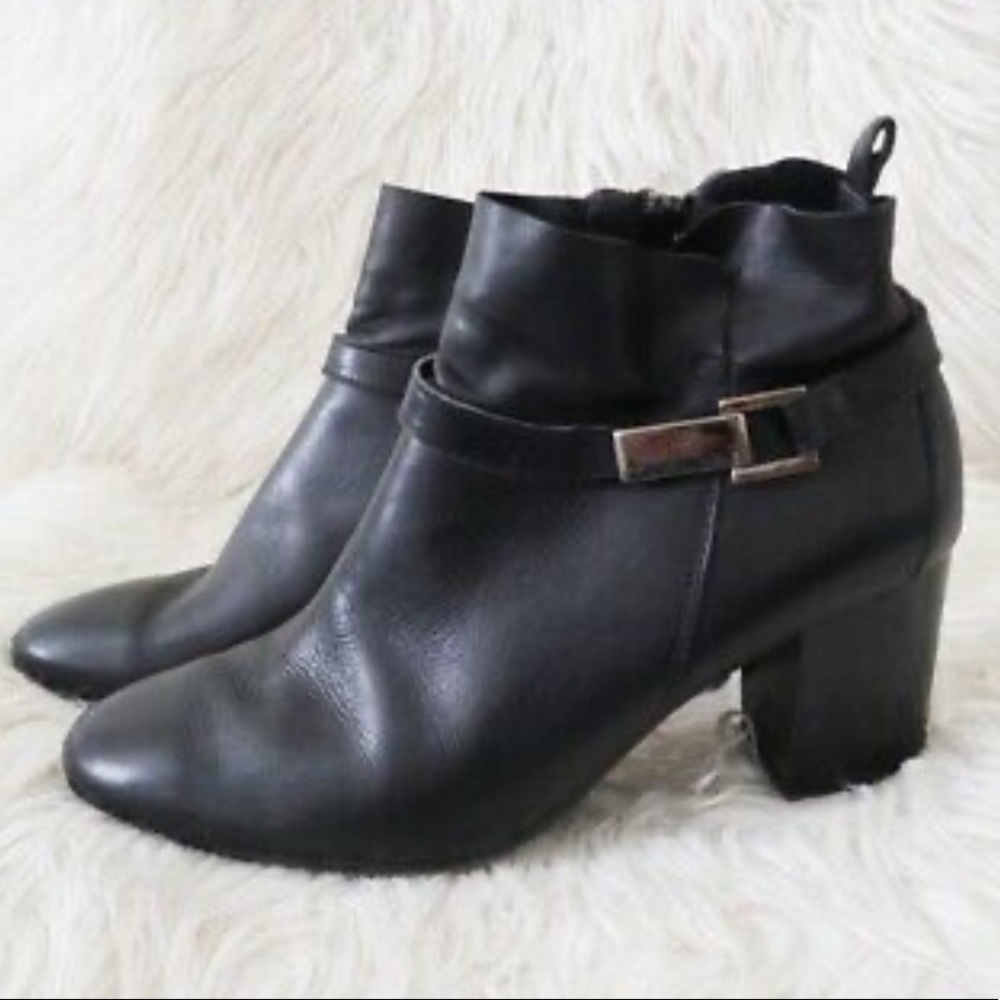 Paul Green Kathy Leather Block Heel Ankle  Boots